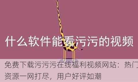 免费下载污污污在线福利视频网站：热门资源一网打尽，用户好评如潮