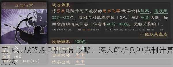三国志战略版兵种克制攻略：深入解析兵种克制计算方法