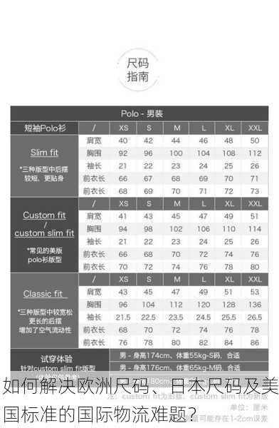 如何解决欧洲尺码、日本尺码及美国标准的国际物流难题？