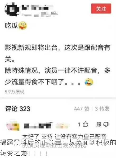 揭露黑料后的正能量：从负面到积极的转变之力