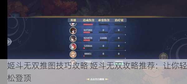 姬斗无双推图技巧攻略 姬斗无双攻略推荐：让你轻松登顶