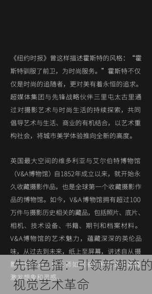 先锋色播：引领新潮流的视觉艺术革命