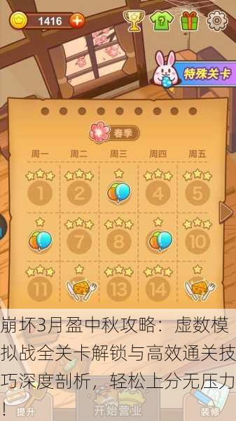 崩坏3月盈中秋攻略：虚数模拟战全关卡解锁与高效通关技巧深度剖析，轻松上分无压力！
