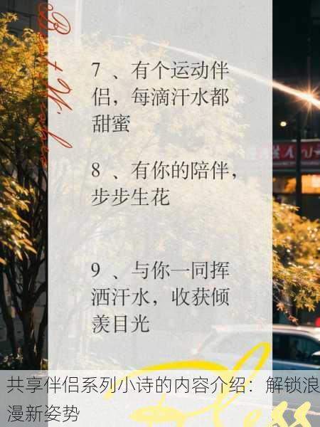 共享伴侣系列小诗的内容介绍：解锁浪漫新姿势