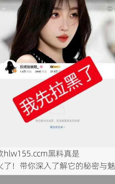 这款hlw155.ccm黑料真是太火了！带你深入了解它的秘密与魅力