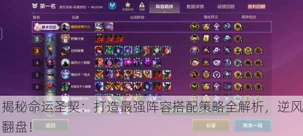 揭秘命运圣契：打造最强阵容搭配策略全解析，逆风翻盘！