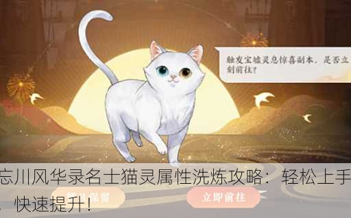 忘川风华录名士猫灵属性洗炼攻略：轻松上手，快速提升！