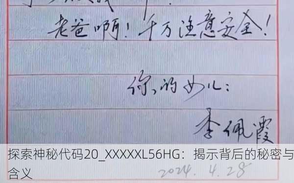 探索神秘代码20_XXXXXL56HG：揭示背后的秘密与含义