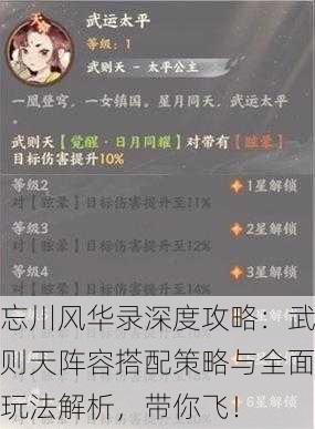 忘川风华录深度攻略：武则天阵容搭配策略与全面玩法解析，带你飞！