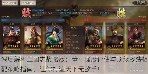 深度解析三国志战略版：董卓强度评估与顶级战法搭配策略指南，让你打遍天下无敌手！