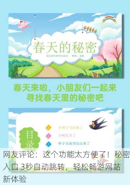 网友评论：这个功能太方便了！秘密入口 3秒自动跳转，轻松畅游网站新体验