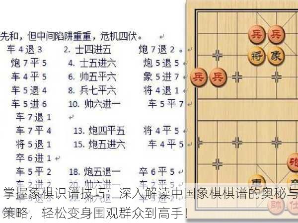 掌握象棋识谱技巧：深入解读中国象棋棋谱的奥秘与策略，轻松变身围观群众到高手！