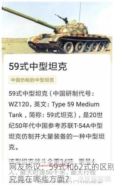 网友热议：59式和62式的区别究竟在哪些方面？