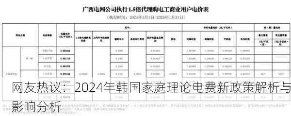 网友热议：2024年韩国家庭理论电费新政策解析与影响分析