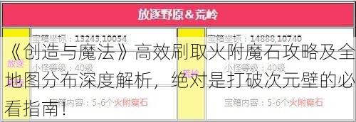 《创造与魔法》高效刷取火附魔石攻略及全地图分布深度解析，绝对是打破次元壁的必看指南！