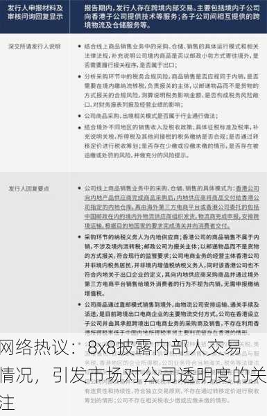 网络热议：8x8披露内部人交易情况，引发市场对公司透明度的关注