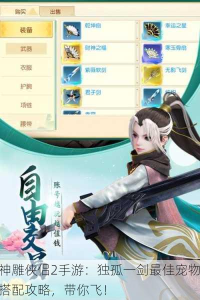 神雕侠侣2手游：独孤一剑最佳宠物搭配攻略，带你飞！