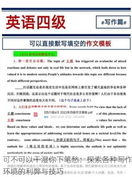可不可以干湿你下笔愁：探索各种写作环境的利弊与技巧