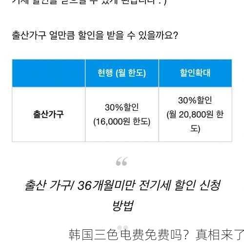 韩国三色电费免费吗？真相来了