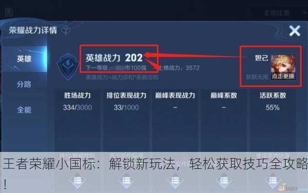 王者荣耀小国标：解锁新玩法，轻松获取技巧全攻略！