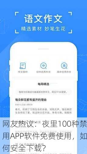 网友热议：夜里100种禁用APP软件免费使用，如何安全下载？