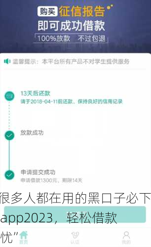 “很多人都在用的黑口子必下款app2023，轻松借款无忧”