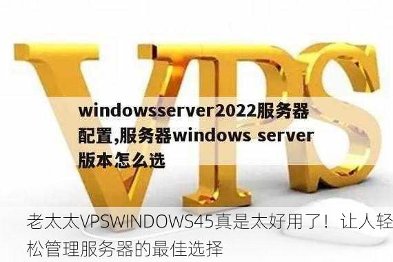 老太太VPSWINDOWS45真是太好用了！让人轻松管理服务器的最佳选择