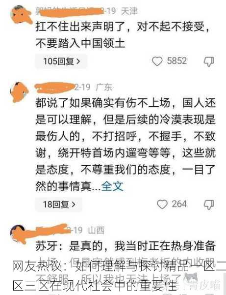 网友热议：如何理解与探讨精品一区二区三区在现代社会中的重要性