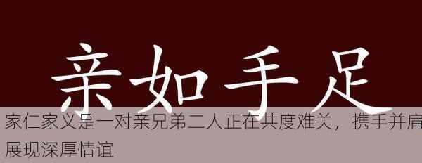 家仁家义是一对亲兄弟二人正在共度难关，携手并肩展现深厚情谊