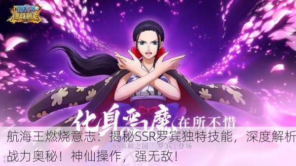 航海王燃烧意志：揭秘SSR罗宾独特技能，深度解析战力奥秘！神仙操作，强无敌！