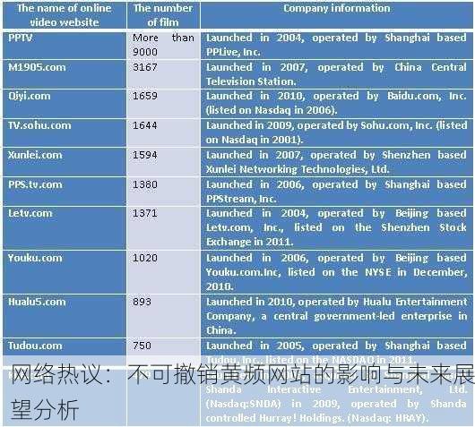 网络热议：不可撤销黄频网站的影响与未来展望分析