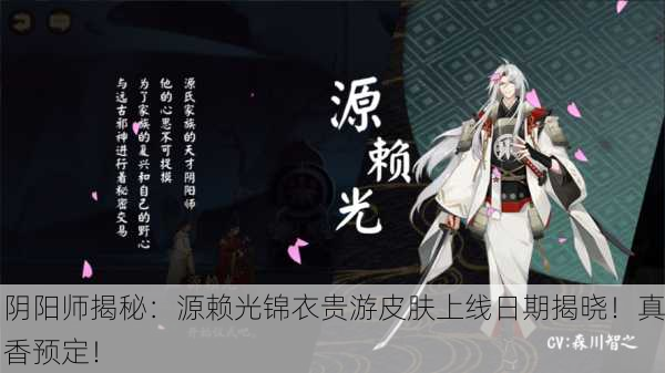 阴阳师揭秘：源赖光锦衣贵游皮肤上线日期揭晓！真香预定！