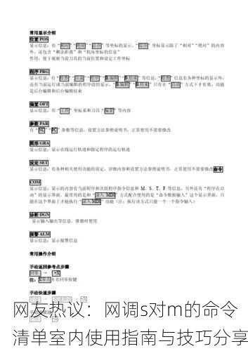 网友热议：网调s对m的命令清单室内使用指南与技巧分享