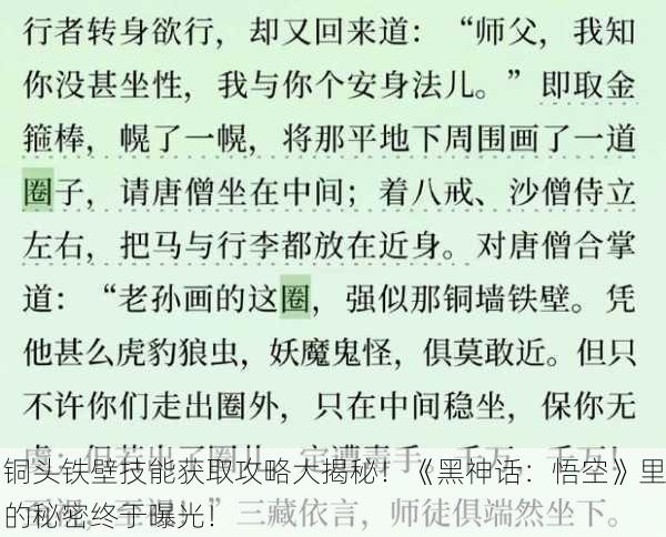 铜头铁壁技能获取攻略大揭秘！《黑神话：悟空》里的秘密终于曝光！