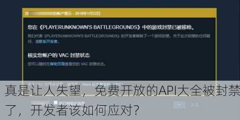 真是让人失望，免费开放的API大全被封禁了，开发者该如何应对？