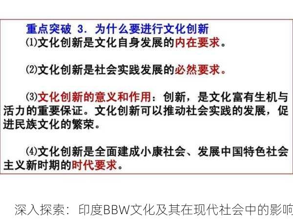 深入探索：印度BBW文化及其在现代社会中的影响
