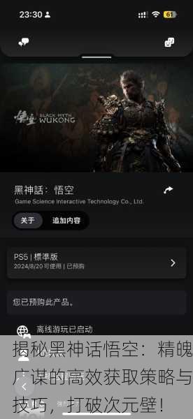 揭秘黑神话悟空：精魄广谋的高效获取策略与技巧，打破次元壁！