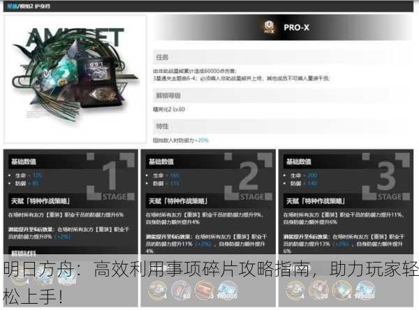 明日方舟：高效利用事项碎片攻略指南，助力玩家轻松上手！
