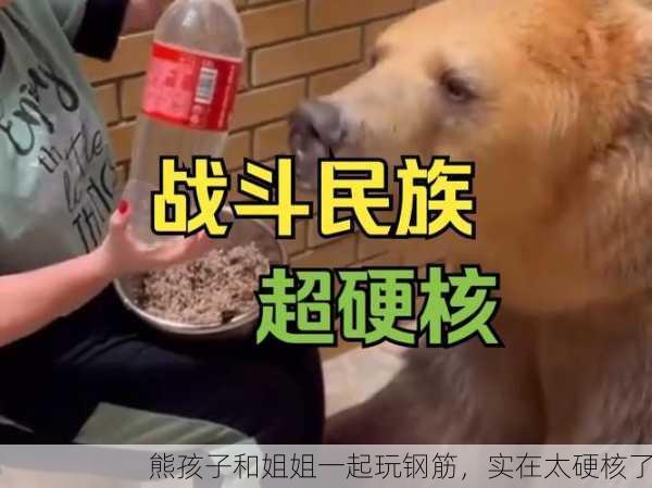 熊孩子和姐姐一起玩钢筋，实在太硬核了