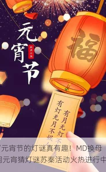 “元宵节的灯谜真有趣！MD换母闹元宵猜灯谜苏秦活动火热进行中”