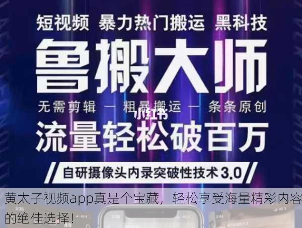 黄太子视频app真是个宝藏，轻松享受海量精彩内容的绝佳选择！