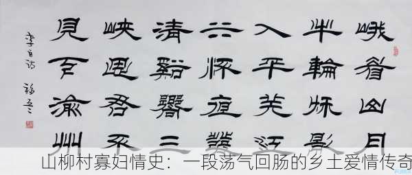山柳村寡妇情史：一段荡气回肠的乡土爱情传奇