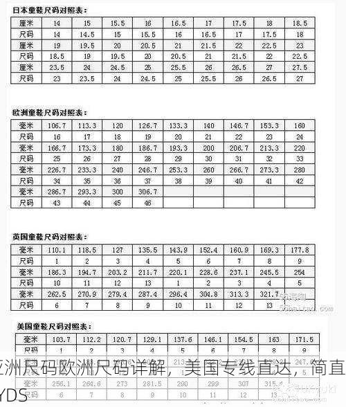 亚洲尺码欧洲尺码详解，美国专线直达，简直YYDS