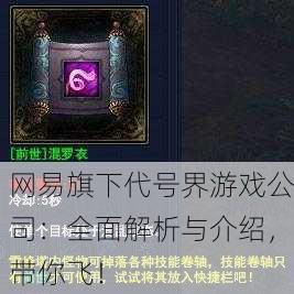 网易旗下代号界游戏公司：全面解析与介绍，带你飞！