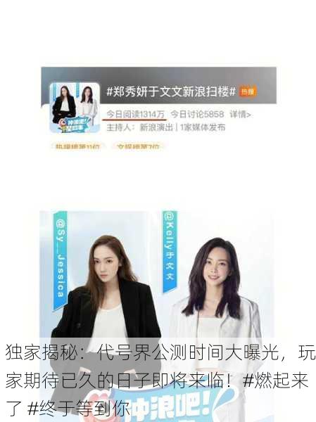 独家揭秘：代号界公测时间大曝光，玩家期待已久的日子即将来临！#燃起来了 #终于等到你