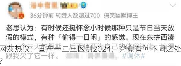 网友热议：国产一二三区别2024，究竟有何不同之处？