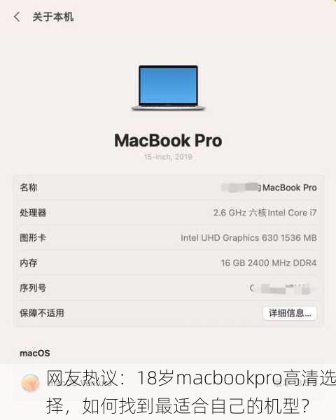 网友热议：18岁macbookpro高清选择，如何找到最适合自己的机型？