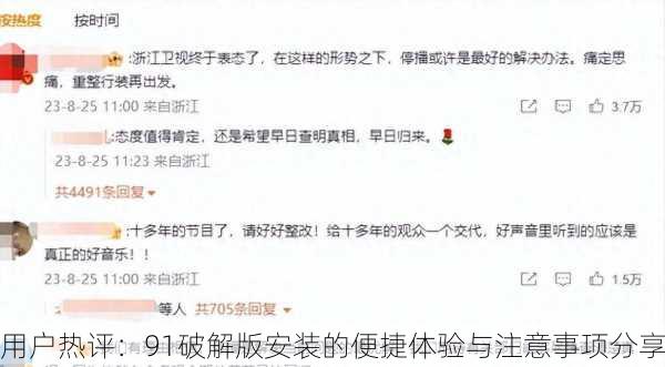 用户热评：91破解版安装的便捷体验与注意事项分享
