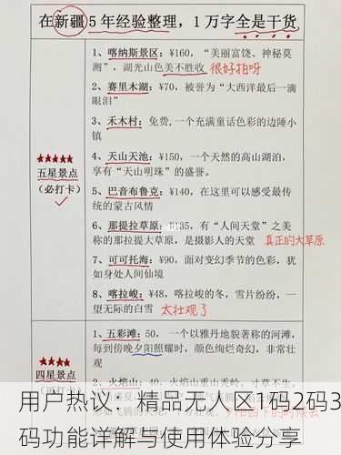 用户热议：精品无人区1码2码3码功能详解与使用体验分享