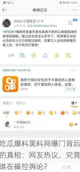 吃瓜爆料黑料网曝门背后的真相：网友热议，究竟谁在操控舆论？